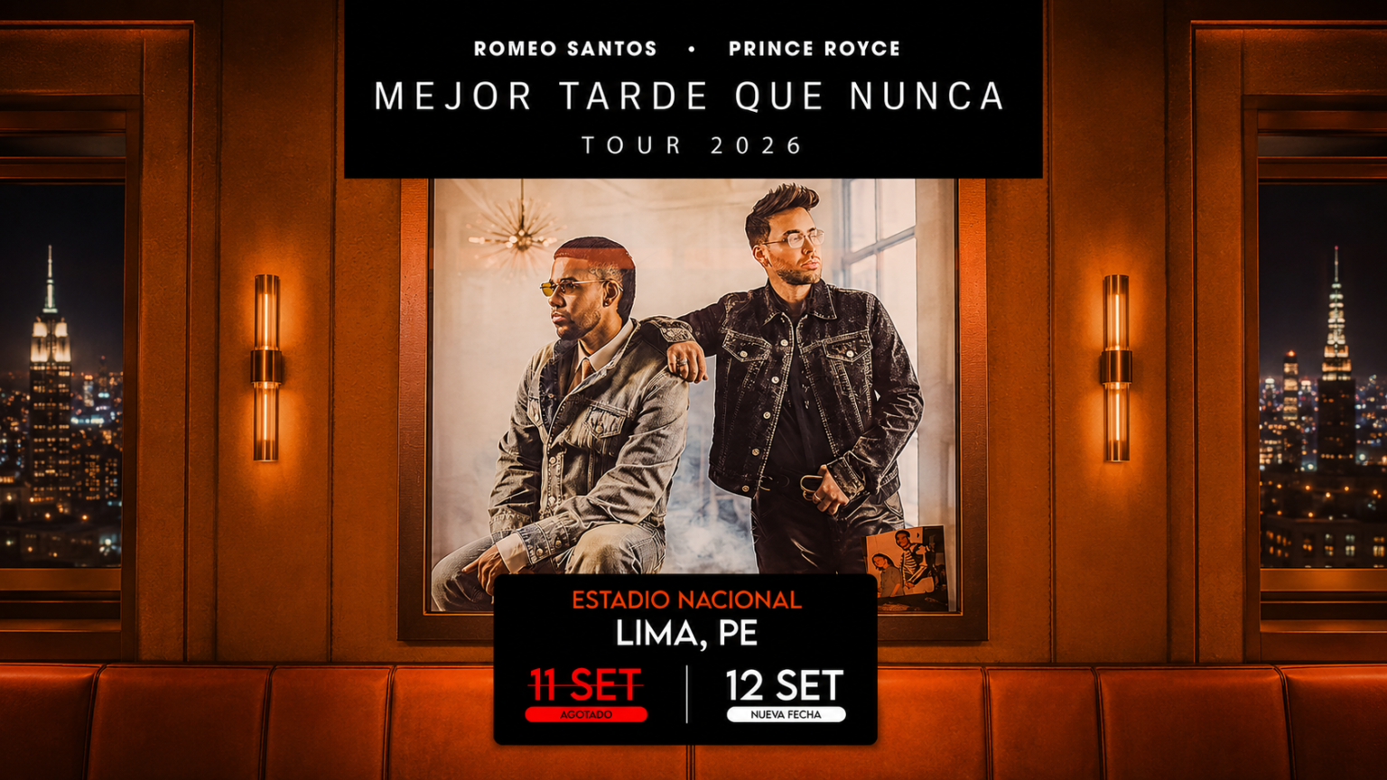 Entradas para Romeo Santos y Prince Royce en Lima disponibles en Palcos Crema